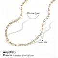 Funkelnde Zirkonia-Halskette aus Edelstahl mit 40cm+5cm verstellbarer Verlängerung. - XL293 Weißer Zirkon Gold Halskette