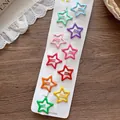 Lot de 10 pinces à cheveux colorées en forme d'étoile aux tons macaron pour filles - Design 2 Étoiles (10 Pièces)