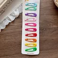 Lot de 10 barrettes à cheveux colorées mates aux tons crème pour filles et enfants - 4 À 10 Pièces En Forme De Larme