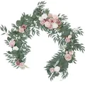 Elegante künstliche Girlande mit staubrosa und weißen Rosen für Hochzeitsbögen Deko - Rosa