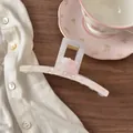 Detailansicht einer weißen Haarklammer mit süßem rosa Bärenmotiv und Spring-Schriftzug. - 10# Rosa-Weißer Bären-Haarkralle