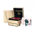 Elegant champagne gold jewelry gift box set with matching paper bag for rings - Gold 9 Flowers Rose Box