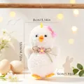 Ciondolo pulcino in peluche di lana d'agnello con dimensioni per decorazioni pasquali. - Bianco