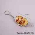 Realistic PVC oyster keychain with sauce detail, seafood model toy with dimensions - Baked Cheese Oyster-Keychain