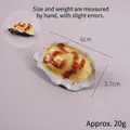 Realistic 3D PVC simulation grilled oyster model keychain pendant 6cm length 20g weight - Baked Cheese Oyster-Model