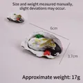 Realistic PVC oyster keychain model, manually measured at 6cm long and weighing 17g. - Sauced Oyster with Seaweed-Model