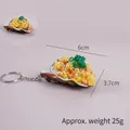 Realistic PVC grilled oyster keychain, 6cm x 3.7cm, weight 25g, quirky food model - More Garlic Oyster-Keychain