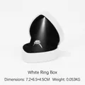 Premium white heart-shaped jewelry gift box with built-in LED light for ring display - Basic Style - White