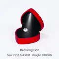 Premium red heart-shaped jewelry box featuring a built-in LED light for rings and gifts - Basic Red