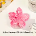 8.5cm marble deep pink frangipani flower hair claw clip for elegant bun styling - 8.5cm Frangipani - Ps Lm-23 Deep Pink / Resin/Plastic