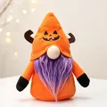 Halloween orange gnome plush toy with long purple beard and pumpkin face embroidery design - Orange (Pumpkin Style)