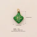 Green leaf enamel pendant jewelry accessory with precise size and weight measurement - Short Leaf Pendant