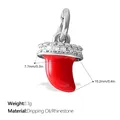 Handmade dripping oil red chili pepper charm pendant with sparkling rhinestones - Pj612crs Oil-drip Pendant