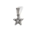 DIY sternförmiger Edelstahlanhänger mit funkelnden Strasssteinen in Silber - Foc05 - Fünfzackiger Stern - Stahlfarben
