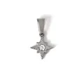 Minimalistischer Edelstahl Nordstern-Anhänger mit Kristall in Silber für DIY-Schmuck - Foc10 - Stern - Stahlfarbe
