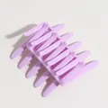 Minimalist purple cross hair comb for elegant lazy style bun hair styling and fixing. - Glossy Purple