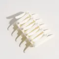 Elegant white minimalist hair comb with interlocking teeth for stylish updo hairstyling - Glossy White