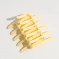 Cream yellow minimalist cross-interlocking hair comb for lazy style bun - Shiny Yellow