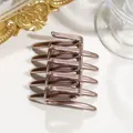 Minimalist rose gold metallic cross hair comb accessory for elegant bun hairstyles - Metallic Brown