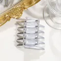 Elegant silver minimalist cross hair comb claw clip for back of head hair bun styling - Metallic Silver