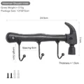 Gancho de pared de hierro fundido antiguo con forma de martillo y medidas reales - 26.5*14cm / Estilo Martillo (B34-XA-6)