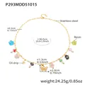 Detailed measurements for stainless steel necklace with resin charms and butterfly - Golden Butterfly Style (P293)