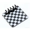 Supporto professionale per unghie a scacchiera con 5 supporti magnetici per scacchi - Griglia Quadrata Bianca e Nera / Include 5 Supporti
