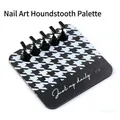 Base per nail art pied-de-poule con supporti magnetici neri a forma di scacchi. - Motivo Pied de Poule Quadrato / Include 5 Supporti