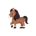 Linda cuenta de silicona de caballo marrón 3D para accesorios de joyería DIY - Caballo 3D