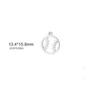 Pendentif baseball en acier inoxydable argenté, 13,4 * 15,8 mm pour bijoux artisanaux - Baseball / Acier