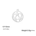 Petit pendentif ballon de football en acier inoxydable pour bijoux DIY créatifs - Ballon de football américain / Acier