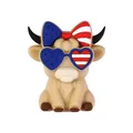Cuenta de vaca de silicona 3D con gafas y lazo de bandera de EE. UU. para manualidades DIY - Ganado Highland 3d-usa De Color Amarillo Claro