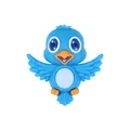 Linda cuenta de pájaro de silicona 3D para fabricación de joyas DIY y accesorios - Pájaro Azul 3d