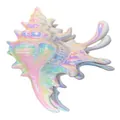 Iridescent shell-shaped hair claw clip with holographic finish for ocean-inspired styling - Shell Colorful