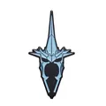 Fantasy-Emaille-Pin in Eisblau mit spitzem Helm-Design für Liebhaber von Gothic-Stil. - Xz8456