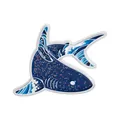 Künstlerische blaue Haifisch-Emaille-Nadel mit Glitzer- und Wellenmustern - Qhxz5220