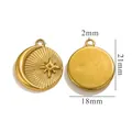 Colgante de estrella y luna en acero inoxidable dorado medidas 18x21mm para DIY - Estilo Sol Luna Radiante / Dorado