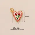 Exquisite gold-plated heart pendant featuring red rose painted enamel design with sizes - Heart Rose Pendant