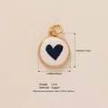 Gold-plated copper heart pendant DIY accessory with blue enamel, 18x15mm size details - Heart Pendant (1)