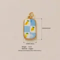 Gold-plated copper lemon checkered pendant with weight and size specifications - Lemon Charm