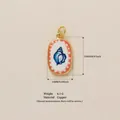 Vintage style gold-plated copper oval pendant featuring a blue enamel sea shell design - Orange Conch Pendant Only (Without Chain)