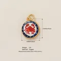 Gold-plated copper pendant with red crab enamel charm, 17mm x 14mm size detail - Crab Pendant (2)