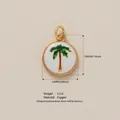 Detailed palm tree oil drip pendant gold plated copper DIY jewelry accessory - Coconut Tree Pendant