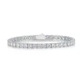 Elegante bracciale tennis in argento S925 con pietre di moissanite e chiusura a cassetta sicura - L12462 - 10 Punti (165 Cm Di Lunghezza) (certificato E Scatola Inclusi) / Argento 925