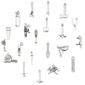 20-piece set of silver zinc alloy tool charms for DIY jewelry making and crafts. - Ancient Silver Tool Series