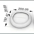Dimensions of large wave pattern silicone mold for DIY resin dish casting 200x28mm - D4050 Round Irregular Dish Mold