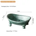 Porte-savon baignoire vintage en fonte vert sarcelle avec dimensions et poids net - Porte-savon Baignoire Vintage - Vert (7579)