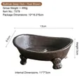 Porte-savon vintage en fonte en forme de baignoire marron rouille avec trous de drainage - Porte-savon Baignoire Vintage - Brun Rouille (7579)