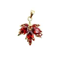 Elegant 18K gold-plated maple leaf pendant with radiant red cubic zirconia inlay - 3*2.5cm Dark Red Maple Leaf (NAD09-1) / Pendant Only (No Chain)