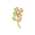 Elegant 18K gold plated flower pendant inlaid with sparkling zircon for DIY jewelry making - 2.7*1.4cm Gold Flower (NAD10-1) / Pendant Only (No Chain)